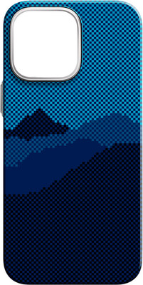 Чехол-накладка Luxo Горный пейзаж J271 для iPhone 15 (черный/синий)