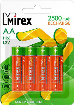 Комплект аккумуляторов Mirex HR6 2500mAh / HR6-25-E4 (4шт)