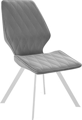 Стул ТриЯ Матэо (белый муар/микровелюр Brendy Grey)