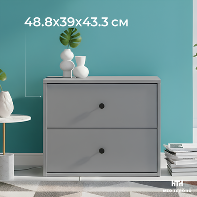 Прикроватная тумба Mio Tesoro Мини 2 ящика 2.07.03.050.4 (серый)