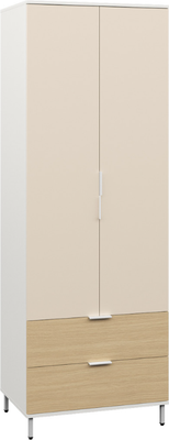 Шкаф Mobi Марвэл 16.317.02 (белый PE шагрень/сатин 7045 SU/плэйн)