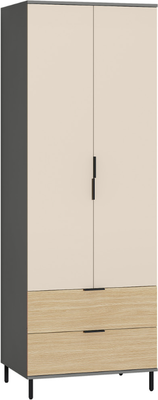 Шкаф Mobi Марвэл 16.317.02 (темно-серый U2601/сатин 7045 SU/плэйн)