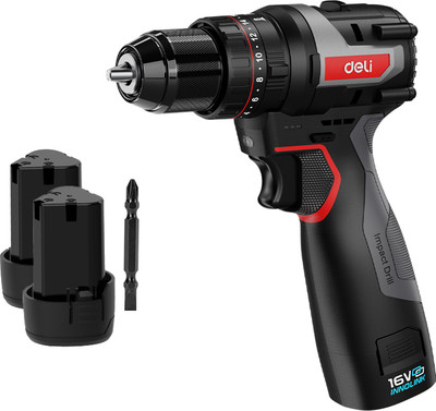 Профессиональная дрель-шуруповерт Deli RS EDE-CZ16-1D2 (16В, 45Нм, 2 АКБ 2Ач, сумка)