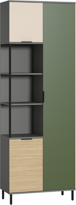 Шкаф Mobi Марвэл комбинированный 13.22 (темно-серый U2601/сатин 7045 SU/плэйн/дымчатый зеленый K521)