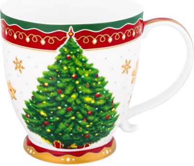 Кружка Elan Gallery Новогодняя елка / 420682 (красный/узор New Bone China)