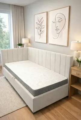 Односпальная кровать Elmax Ровена 100x200  (Glory 01, айвори)