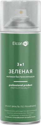 Грунт-эмаль Elcon По ржавчине 3в1 (520мл, матовый зеленый)