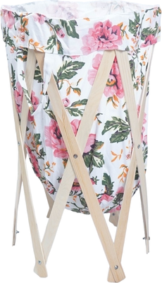 Корзина для белья Solmax&Home NH56608 (белый/розовые цветы)