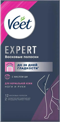 Восковые полоски Veet Expert для нормальной кожи (12шт)