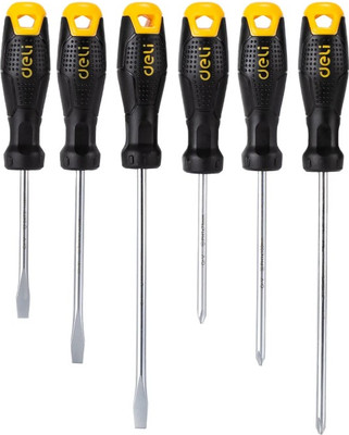 Набор отверток Deli EDL620006 (6шт, черный/желтый)