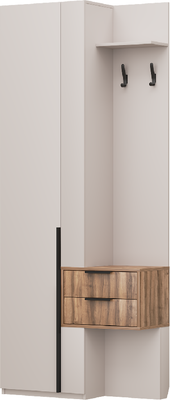 Секция в прихожую Аквилон Чарли №5 с ящиком левый (кашемир/авелано)