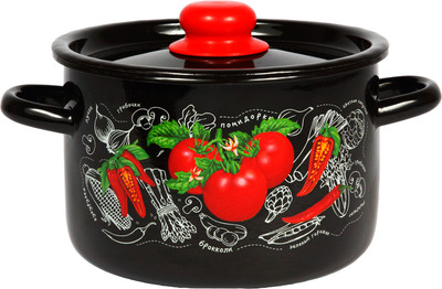 Кастрюля СтальЭмаль Помидорки 1с16с/1 (черный)
