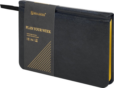 Еженедельник Brauberg Iguana / 114480 (64л, черный)