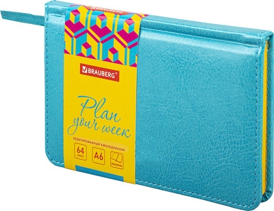 Еженедельник Brauberg Rainbow / 114483 (64л, бирюзовый)