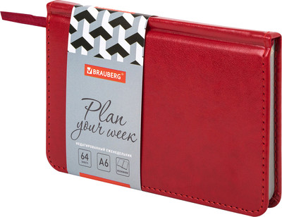 Еженедельник Brauberg Rainbow / 114484 (64л, красный)