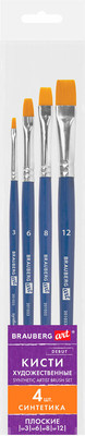 Набор кистей Brauberg Art Debut / 201033 (4шт, синтетика)