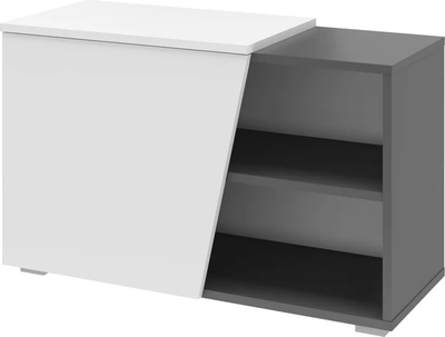 Тумба для обуви Stolline Одри / 458.02 (черный графит/белый)