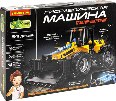 Конструктор кинетический Bondibon Гидравлическая машина Трактор-погрузчик / ВВ6496 (541эл)