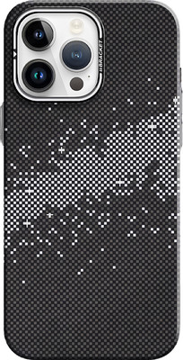 Чехол-накладка Luxo С MagSafe Карбоновая рябь J278 для Apple iPhone 15 Pro Max (черный)