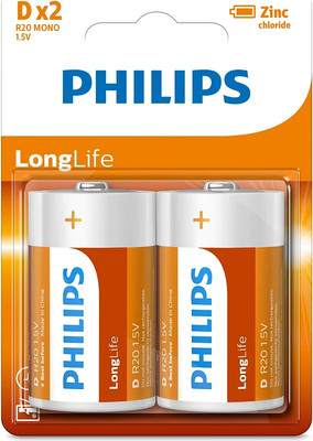 Комплект батареек Philips Longlife Zinc D R20L2B (2шт)