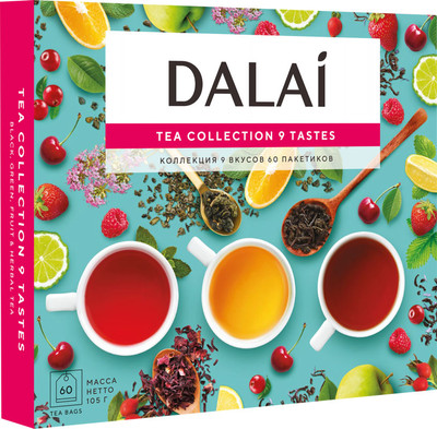 Чай пакетированный Dalai Коллекция 9 вкусов (60пак)