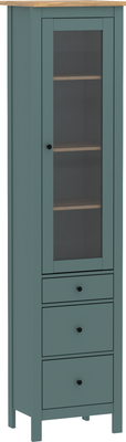 Шкаф-пенал с витриной Mio Tesoro Сага 50 2.08.07.120.16 (темно-бирюзовый/ясень)