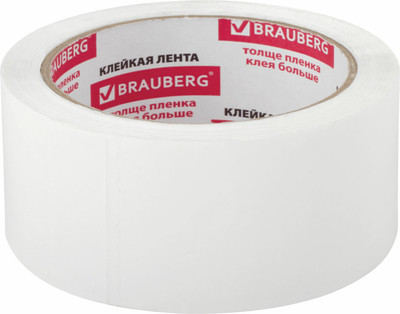 Скотч Brauberg Упаковочный / 440158 (белый)