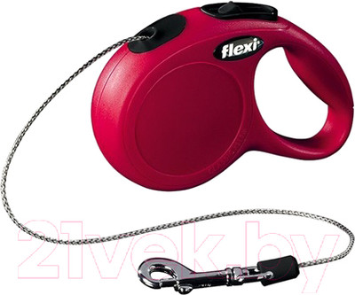 Поводок-рулетка Flexi New Classic трос / 11773 (XS, красный)