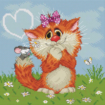 Набор для вышивания БЕЛОСНЕЖКА Рыжая кошечка / 121-14