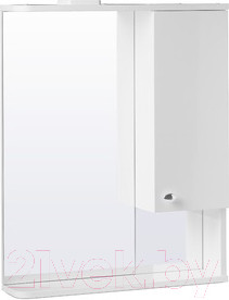Шкаф с зеркалом для ванной СанитаМебель Камелия-11.60 Д2 (правый, белый)