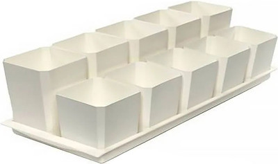 Набор горшков для рассады Чипполино Двухуровневый с выдвижным дном, многоразовый (белый)