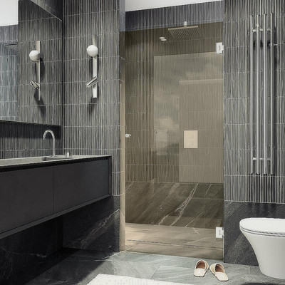 Душевая дверь MaybahGlass 195x80.5 / MGD-520-4 (бронза/хром глянцевый)