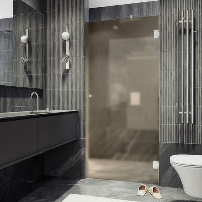 Душевая дверь MaybahGlass 195x80.5 / MGD-521-4 (бронза матовая/хром глянцевый)