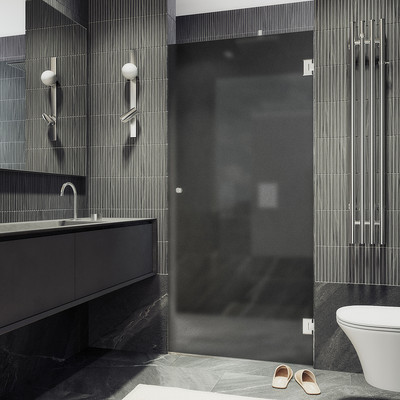 Душевая дверь MaybahGlass 195x80.5 / MGD-524-4 (графит матовый/хром глянцевый)
