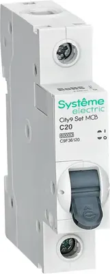 Выключатель автоматический Systeme (Schneider) Electric City9 Set С 20А 1P 6kA 230В / C9F36120