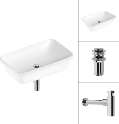 Умывальник Lauter 21370 + клапан 21190CH + сифон 21635CH (хром)