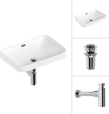 Умывальник Lauter 21441A + клапан 21190CH + сифон 21635CH (хром)