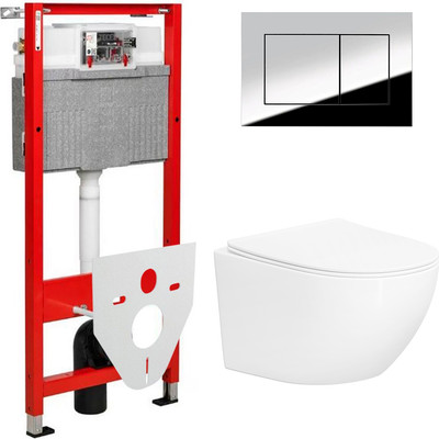 Унитаз подвесной с инсталляцией Lauter Sulzdorf + TECE Kit 9400412 (белый с микролифтом)