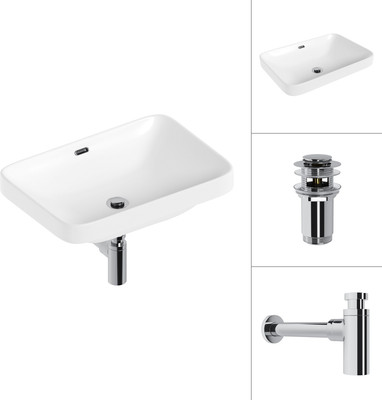 Умывальник Lauter 21441B + клапан 21190CH + сифон 21635CH (хром)