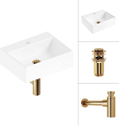 Умывальник Lauter 21344 + клапан 21190G + сифон 21635G (золото)
