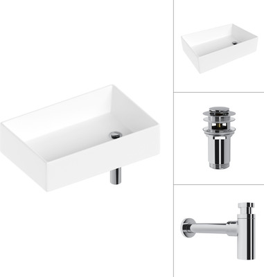 Умывальник Lauter 21518-1 + клапан 21190CH + сифон 21635CH (хром)