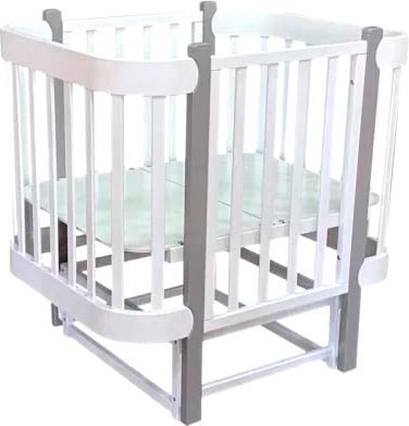 Детская кровать-трансформер Антел Solnyshko 3 в 1 (белый/серый)