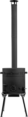 Печь-мангал Chugun Invest Усиленная 3мм (8-10л, с дымоходом и зольником)