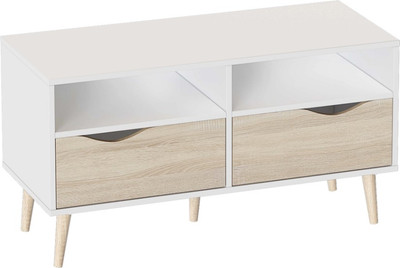 Тумба Мебельград Соната под ТВ малая (белый фон/дуб сонома)