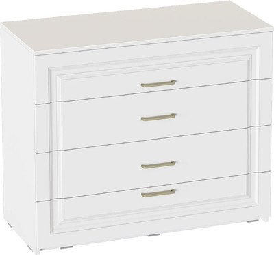 Комод Мебельград Манхеттен 4 ящика  (белый аляска/айс)