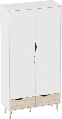 Шкаф Мебельград Соната двухстворчатый  (белый фон/дуб сонома)