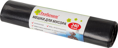Пакеты для мусора Любаша Эконом / 605338 (5шт, черный)