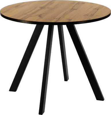 Обеденный стол Древпром М161 Оттис ф900 ДП1-03-01 (дуб вотан/черный матовый)