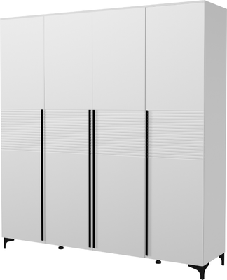 Шкаф Bravo Мебель Брента ШР-4 (белый снег/лак белый)