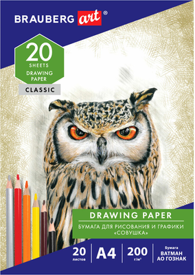 Набор бумаги для рисования Brauberg Art Classic / 114492 (20л)